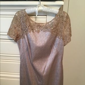 Kay Unger gold cocktail dress